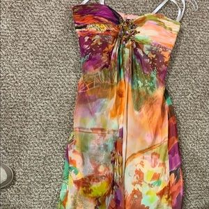 Vintage Jovani 100% Silk Strapless Prom Dress